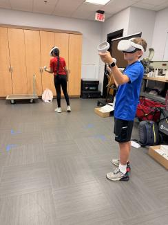 Campers playing VR