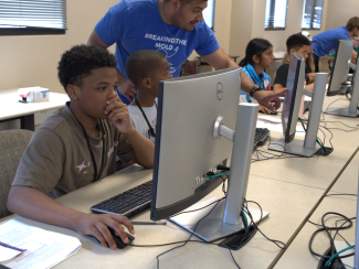 Campers focus on 3D drawing
