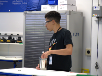 Camper working in Lean Lab