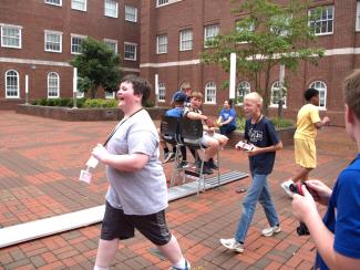 Campers during a race