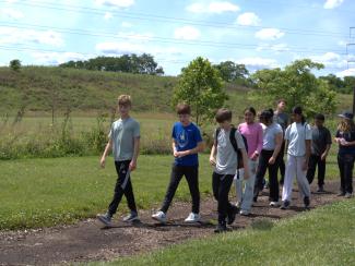 Campers walking