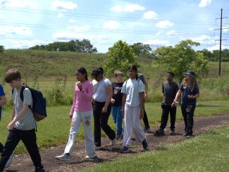 Campers walking