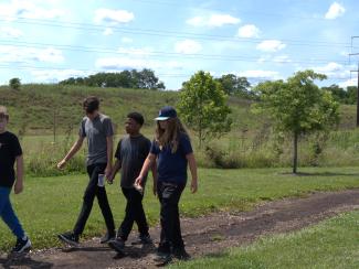 Campers walking