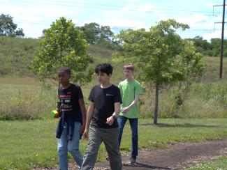 Campers walking