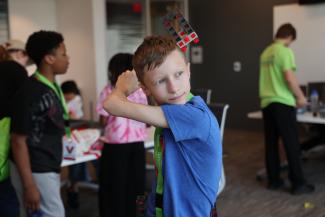 Camper doing activity