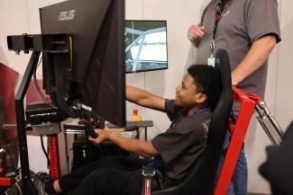 Camper driving a simulation system