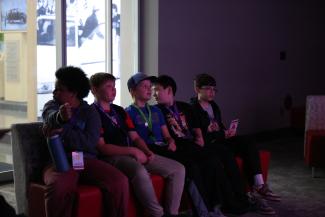 Campers watching presentation