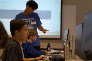Campers during drawing session