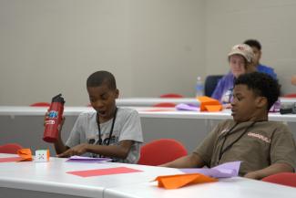 Campers during airplane session