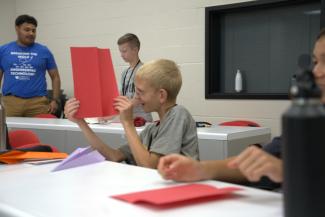 Campers during airplane session